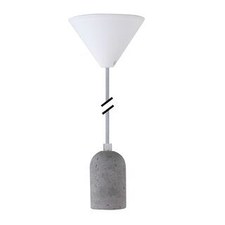 Decorative Set Silver Textile Cable with Concrete Lamp Holder E27 and White Canopy