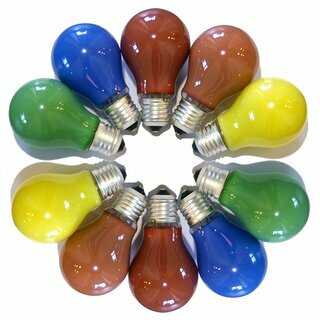 10 Colourful Lightbulb 15W E27 Bulbs blue red yellow orange green Mix 15 Watt