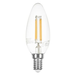 LED Filament Candle 4W E14 Clear 400lm Extra Warm White 2200K Dimmable