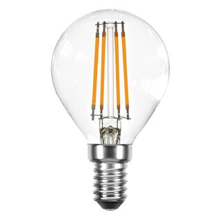 LED Filament Drop P45 4W 420lm E14 Clear Extra Warm White 2200K Dimmable