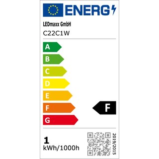 LED Filament Candle 1W 100lm E14 Clear Extra Warm White 2200K