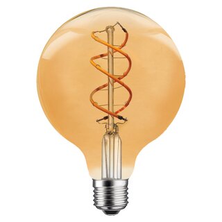 LED Spiral Filament Globe G125 5W = 21W 200lm E27 vintage look extra warm white 1800K dimmable