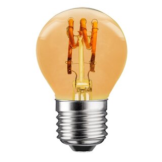 LED Spiral Filament Drop 3W 100lm E27 Gold Clear Extra Warm White 1800K Dimmable