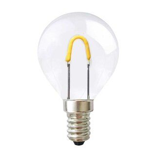 LED Curved Filament Drop 0.7W = 10W E14 Clear 65lm Extra Warm White 2400K