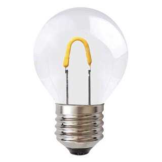 LED Curved Filament Drop 1W E27 Clear 55lm Extra Warm White 2400K