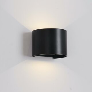 LED Wall Light Black Round 6W 780lm 3000K Indoor/Outdoor