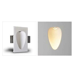 Oval Recessed Plaster Wall Light 230x145x55mm LED 1W 3000K