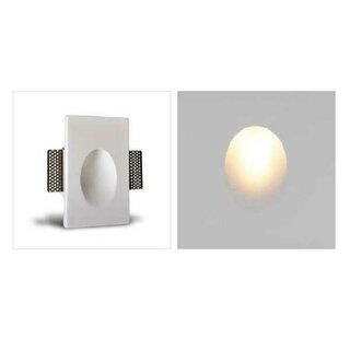 Medium Oval Recessed Plaster Wall Light 120x180x55mm LED 1W 3000K