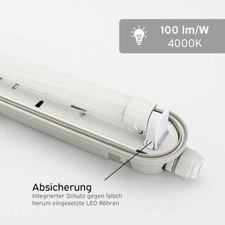 LED Moisture-Proof Batten Light with 1x T8 Tube 4000K 120cm