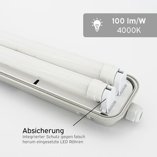 LED Moisture-Proof Batten Light with 2x T8 Tube 4000K 120cm