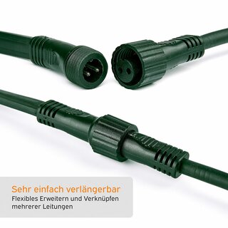 Illu String Light Complete Set 10m -> 10 E27 Sockets with Screw-On Seal Extendable Green