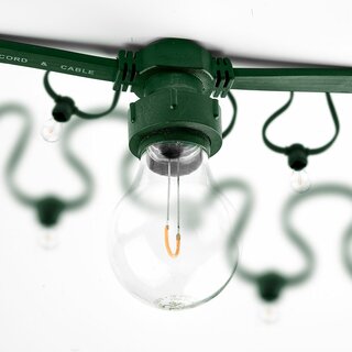 Illu String Light Complete Set 10m -> 10 E27 Sockets with Screw-On Seal Extendable Green