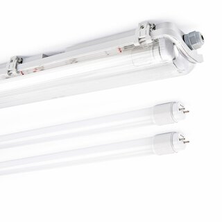 LED Moisture-Proof Eco Batten Light with 2x T8 Tube 120cm...