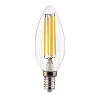 LED Filament Candle 6.5W E14 Clear 806lm Warm White 2700K