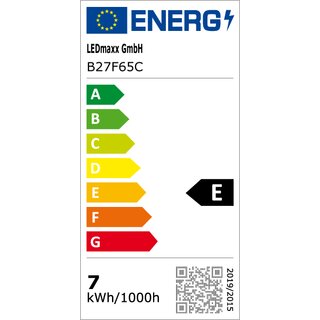 LED Filament Candle 6.5W E14 Clear 806lm Warm White 2700K