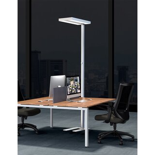 LED Floor Lamp Lara Up & Down 80W silver RAL9006 UGR<17 flicker-free dimmable