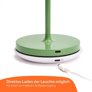 LED Table Lamp 2.2W 190lm CRI95 Warm White Indoor & Outdoor Dimmable Inductive Charging Green