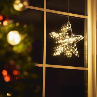 LED Christmas Star Window Decoration S2 Warm White for 3 x AA Batteries