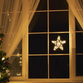 LED Christmas Star Window Decoration S2 Warm White for 3 x AA Batteries