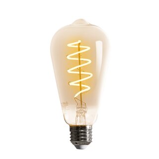 LED Spiral Filament Edison ST64 5W E27 Smoked Glass Extra Warm White 1800K Dimmable