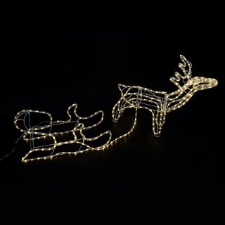 LED Reindeer with Sleigh 9W 528lm 12m Light Tube Warm White 2700K IP44 Version 2 Foldable