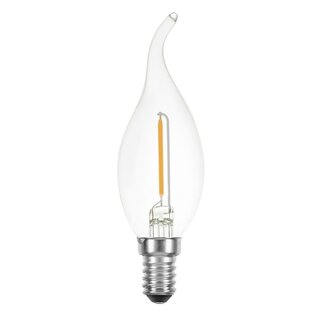 LED Filament Flame Tip Candle 1W 120lm E14 Clear Warm White 2700K