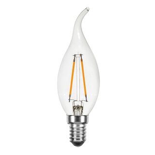 LED Filament Flame Tip Candle 2W 220lm E14 Clear Warm White 2700K