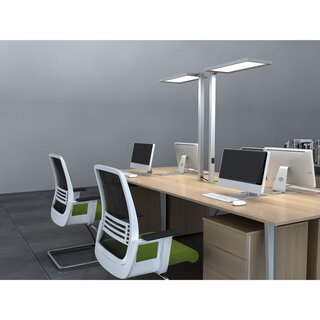 LED Desk Lamp Mounting Lamp Luka Up & Down 80W silver UGR<18 Neutral White 4000K Sensor + Touch Dimmable