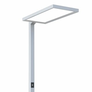 LED Floor Lamp Luka Up & Down 80W silver UGR<18 Neutral White 4000K Motion & Daylight Sensor Touch Dimmable