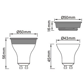 LED Deep-Deco Reflektor Wei 4,9W GU10 warmwei 3000K 36