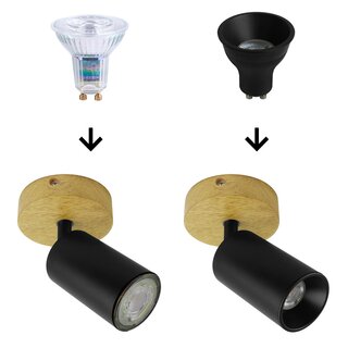 LED Deep-Deco Reflector Black 4.9W GU10 Warm White 3000K 36