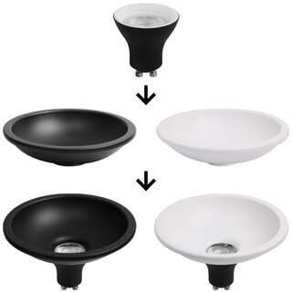 LED Deep-Deco Reflector Black 4.9W GU10 Warm White 3000K 36